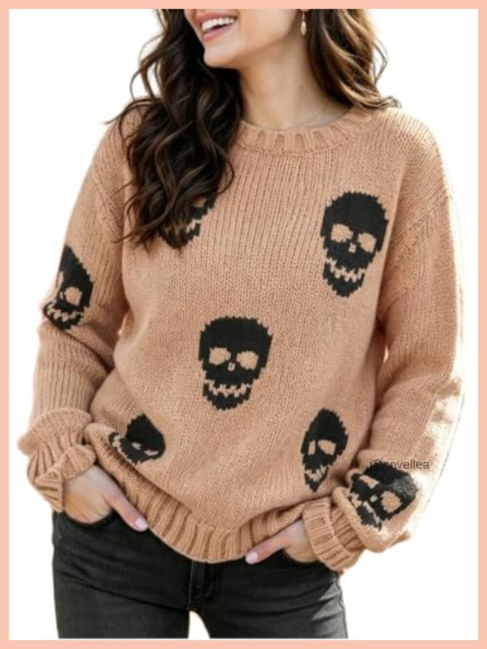 Vintage Halloween Sweatshirt Crewneck Pullover Cotton Knit Women's